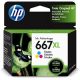 Cartucho de tinta HP 667XL tricolor de alta capacidad
